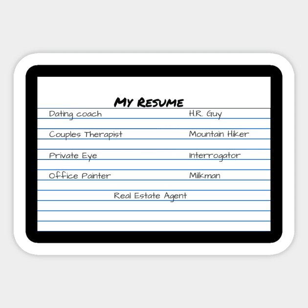 My Resume Sticker by FolkBloke